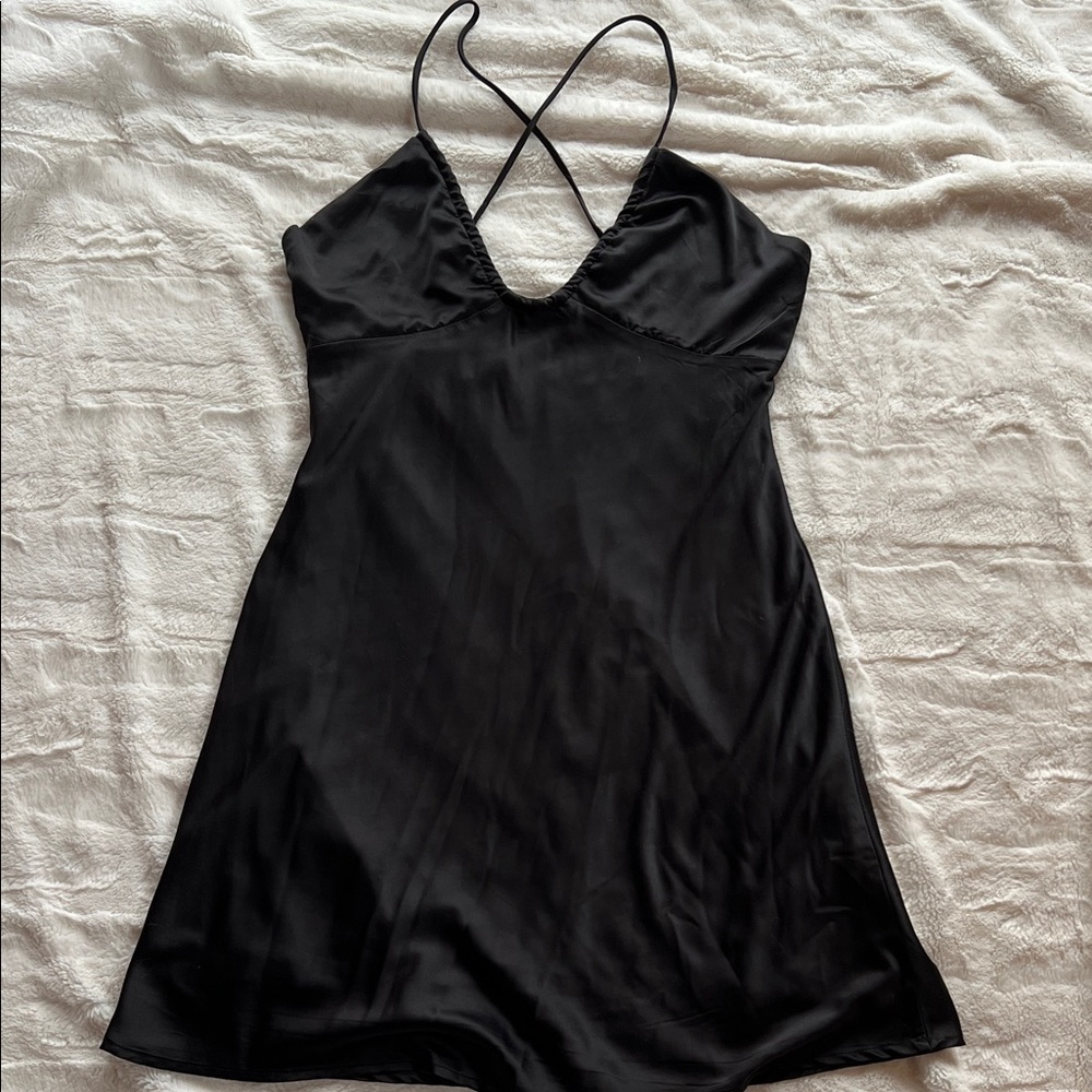 Princess Polly Elegant Black Satin Dress
